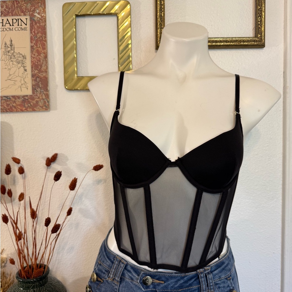H&M Black Mesh Top